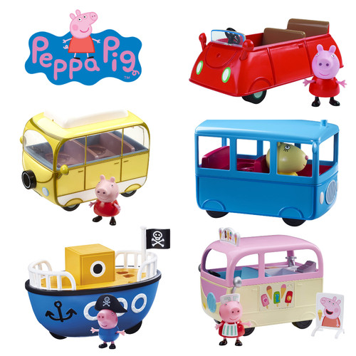 Peppa pig character - pig, vehicles