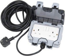 Outdoor Double Plug Socket 1m