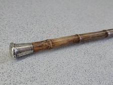 Antique Walking Stick Cane Hallmarked 1918 Birmingham Silver Pommel Top