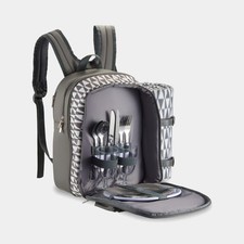 Grey picnic backpack 2-person