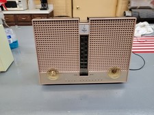 Vintage Pink EMERSON TWIN SPEAKERS RADIO Model: G-1708, Art Deco 