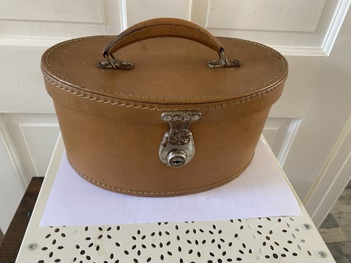 Vintage oval tan vanity - vintage,