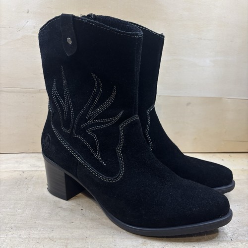 Rieker black suede cowboy - rieker,