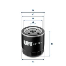 Oil filter Spin-on Filter 23.103.00 UFI for FORD OPEL AUSTIN ROVER MG INNOCENTI