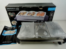 DAEWOO ELECTRIC BUFFET SERVER & PLATE WARMER 3 WARMING TRAYS  WITH LIDS BOXED