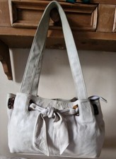 RARE Roberta Gandolfi 100% soft Italian leather Handbag Lucite Amber Chain HM