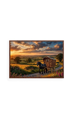 Sunset romany gypsy - romany, wagon