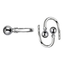 Metal Curtain Hold Backs 2 X Black Chrome Brushed Silver Wall Tie Backs Holder