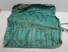 Vintage Canvas Tool Roll / Spanner-Wrench Pouch – Green, Heavy Use