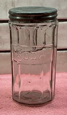 NICE SMALL PANELED HOOSIER SPICE JAR EMBOSSED "SODA" W/LID 1910'S ERA L@@K