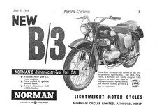 1958 advert norman 250cc - 1958, 'b/3'.250cc