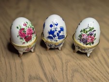 Porcelain Egg Set of 3 Faberge