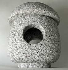 Mushroom Dome Style Granite Stone Lantern Handmade Japanese Art for Candle LED