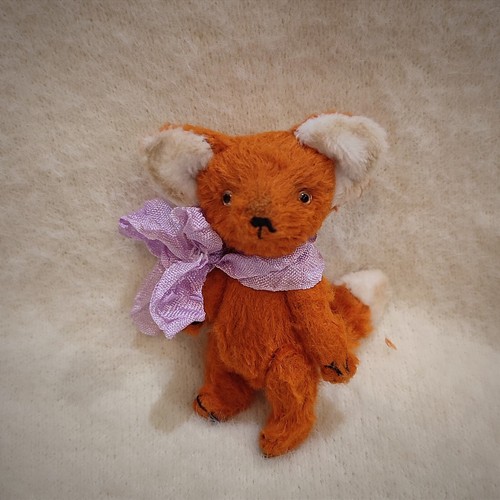 Red fox toy teddy - red,