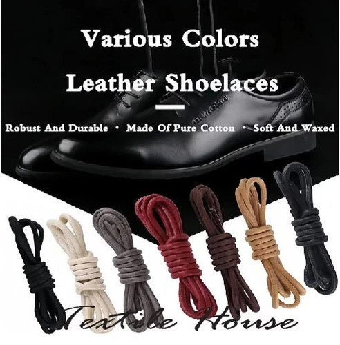 Waxed shoelaces round thin - waxed,