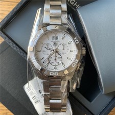 TAG Heuer AQUARACER QUARTZ Chronograph 43 Mens Watch WHITE CAY1111.Ba0927