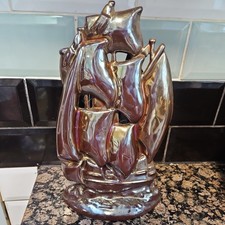 Vintage Cast Iron Lustre Ship Fireside Companion Set