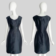 Christian Dior By John Galliano S/S 2007 Navy Blue Silk Satin Sequin Dress Sz 8