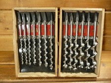 Vintage Irwin Complete 13 Pc Set, Boxed Auger Hand Drill Brace Bits 1/4" - 1"
