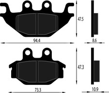 REAR BRAKE PAD TGB ATV AVENGER