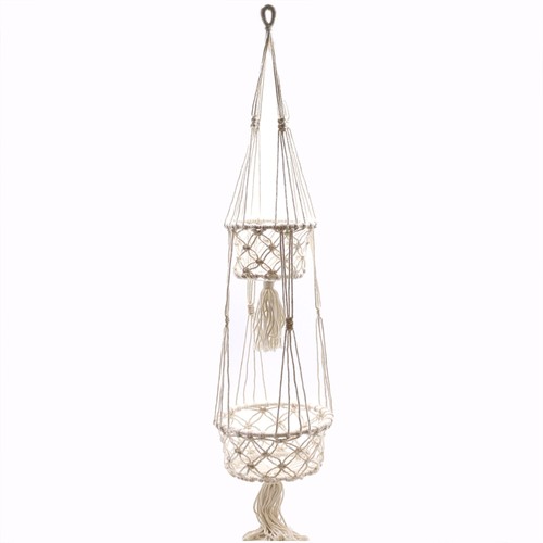 Macrame plant hanger double - macrame,