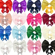 FULL COLOUR SATIN BOWS Pre Tied 3/5/10cm SMALL - LARGE Ribbon Wedding Crafts