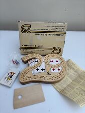 Vintage Wooden Cribbage Board with Hoyle Playing Cards and markers boxed 