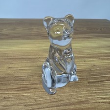 Bohemia Crystal Glass Bear Ornament Figurine Animal Sitting