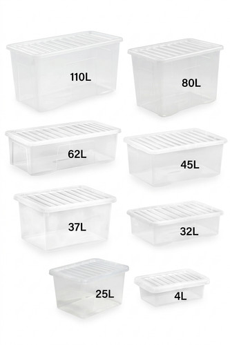 Clear plastic storage box - clear,