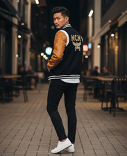 Men Varsity Jacket with Real
