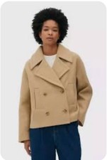 Primark Double Breasted Oversize Paige Crop Jacket Woman M Excellent Condition