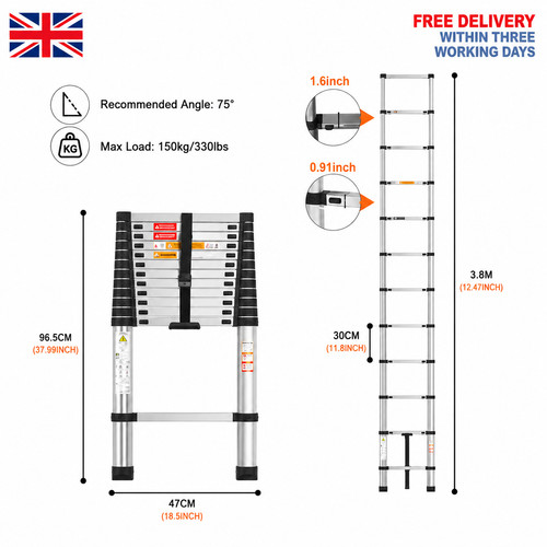 Heavy duty steel - steel, telescopic