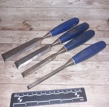 Vintage Marples  Blue Handle Chisels Set Of 4     Approx. 40mm-10mm