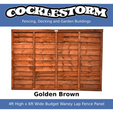 4ft High x 6ft Wide Golden Brown Fence Panel - Free Delivery Within 70 Miles
