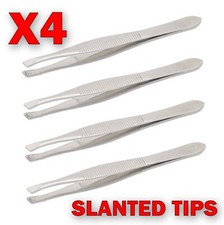 4 x Pair of SLANTED Tweezers -