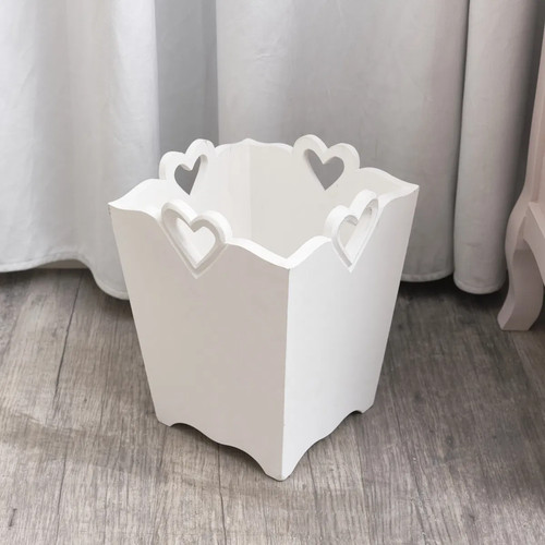 White wooden bin with - white,