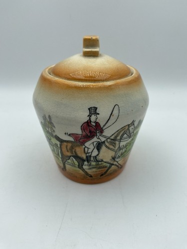 Lidded vintage preserve jar - vintage,