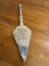 Vintage Falstaff Silver Plated Large & Heavy Engraved Cake / Pie Slice Server.
