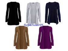 New Womens Ladies Drop Pocket Boyfriend Cardigan Assorted Colours and Size 10-18