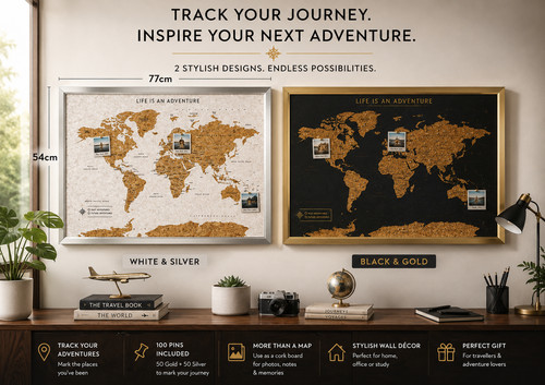 Splosh travel map - world, push