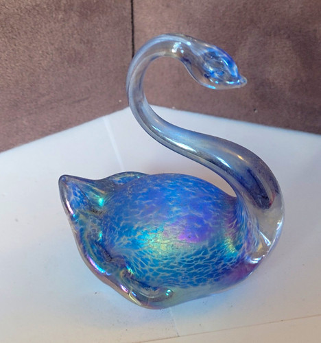 Blue iridescent art - art, glass