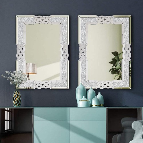 Crystal diamond wall mirror - diamond,