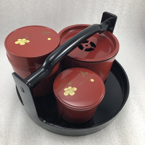Japanese lacquer tea - lacquer, caddy