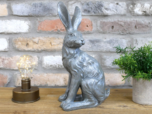 Silver sitting hare - silver,
