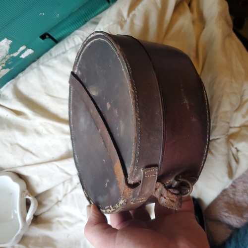 Vtg antique collar box brown - vtg,