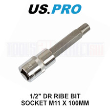 US PRO Tools 1/2" DR Ribe Bit Socket M11 X 100MM  Flywheel Tool 2296