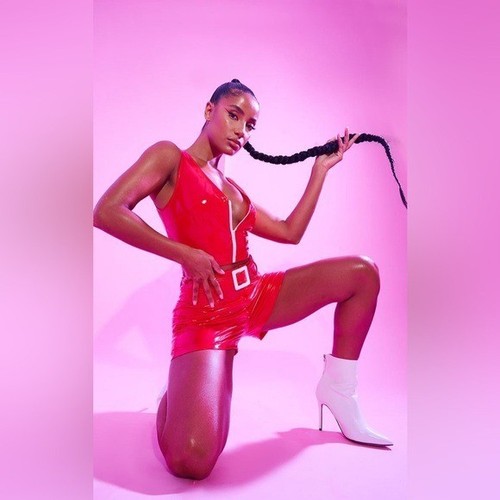 Prettylittlething red vinyl - red,