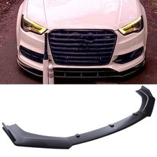 For Audi A3 8P A4 B8 TDI Matte Black Front Bumper Lip Body Kit Splitter Spoiler