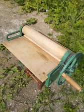 Antique 1937 Norway Original Cast Iron Ornamental Mangle. Clothes wringer.