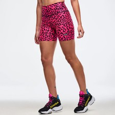 Zumba Sizzlin' High Waisted Biker Shorts - Pink/Black  ~ XS ~ New!